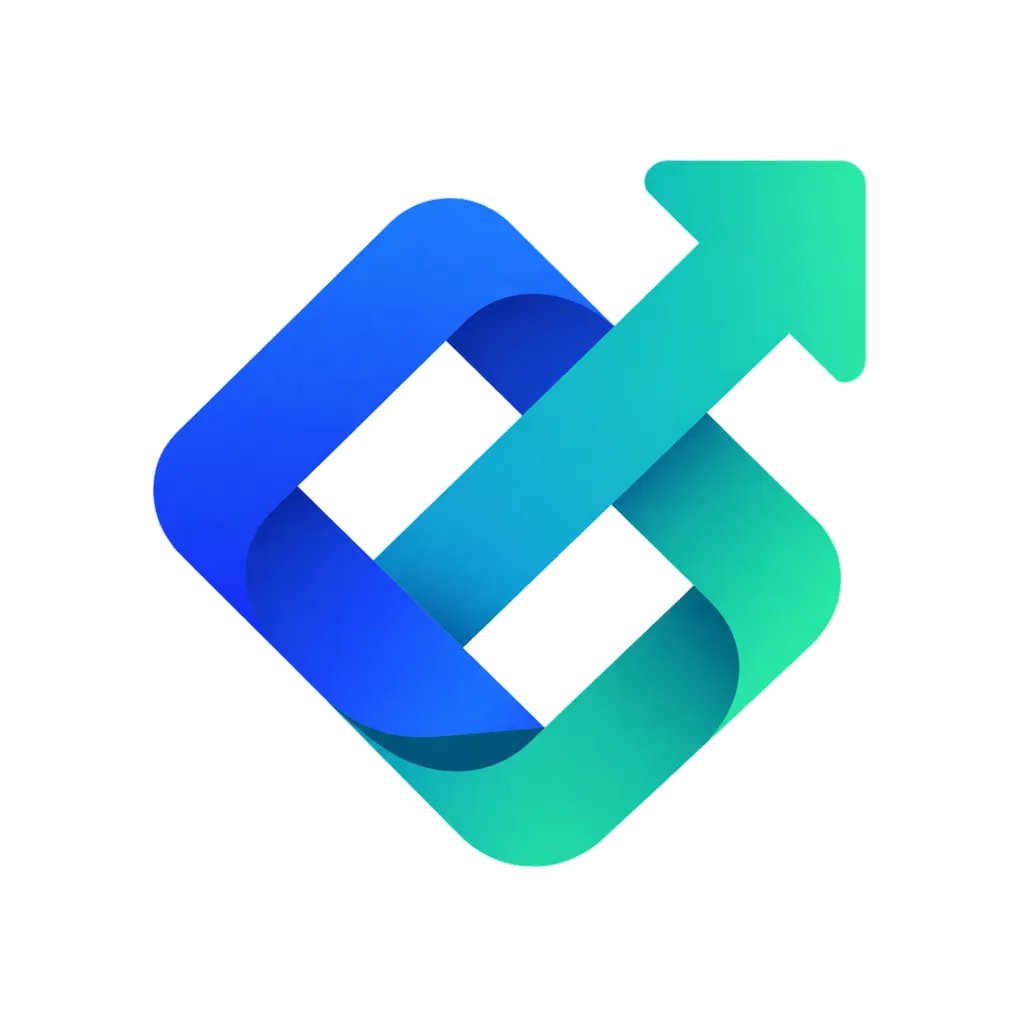 Abstract blue and teal geometric startup logo mark made with the AI logo maker