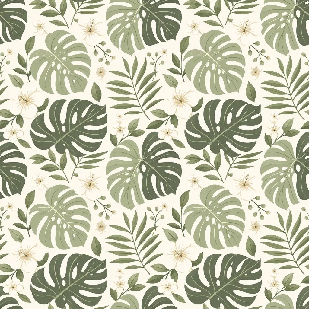Seamless botanical leaf pattern made with the Creating Image AI pattern generator