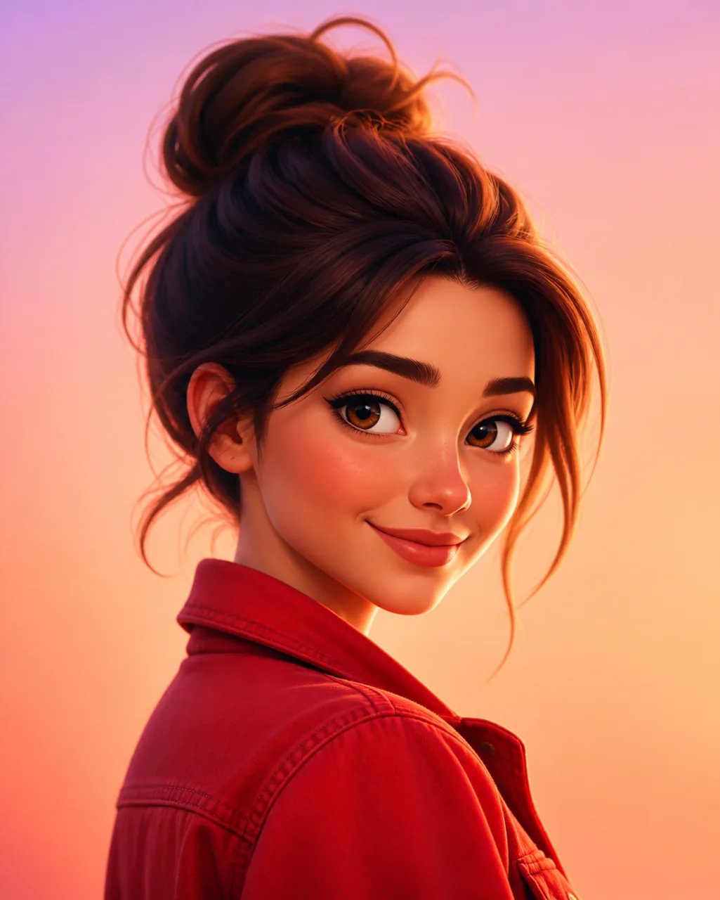 Illustrated profile-picture avatar generated by the AI PFP generator from a text prompt