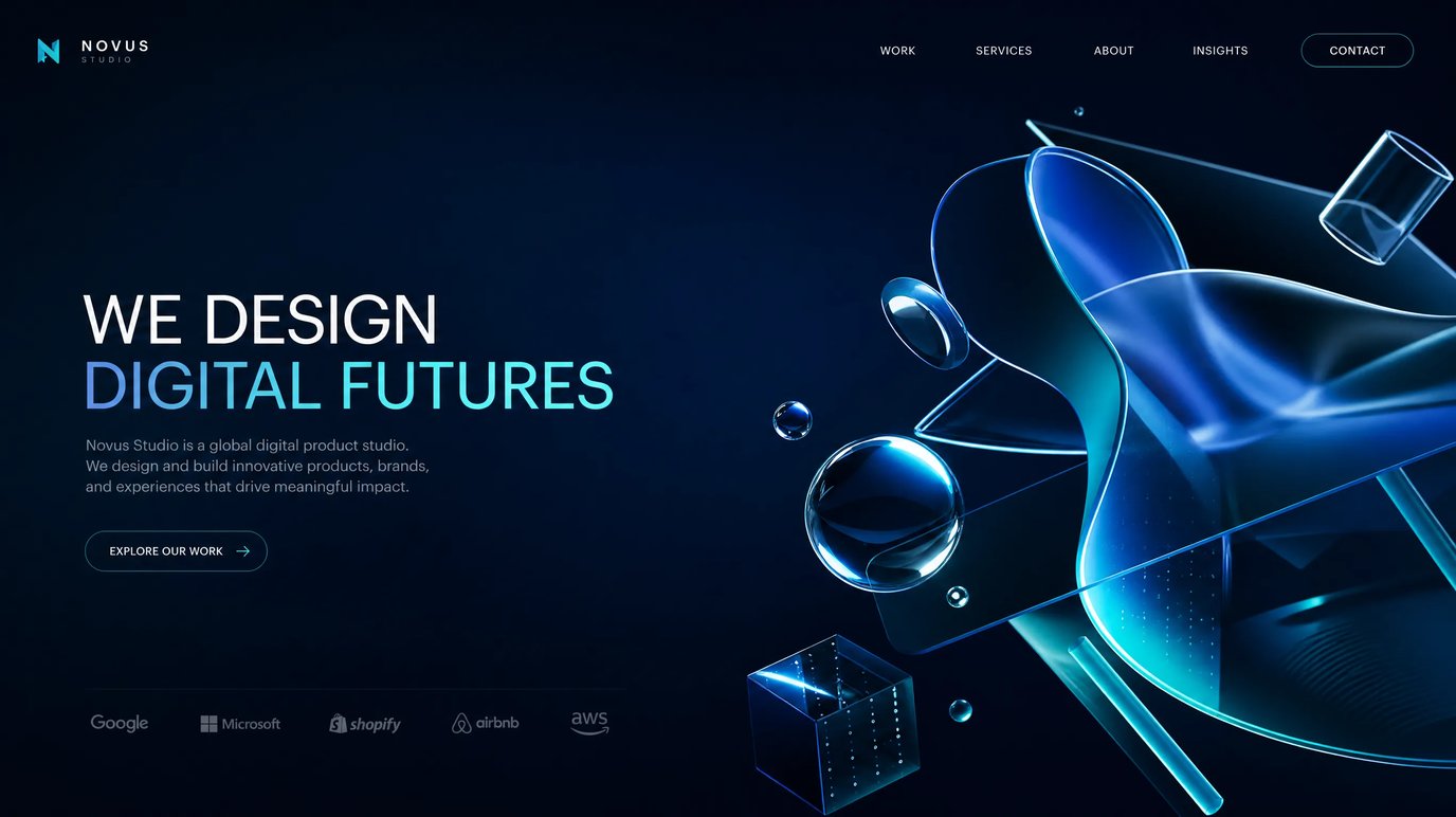 AI generated modern 3D tech website hero banner