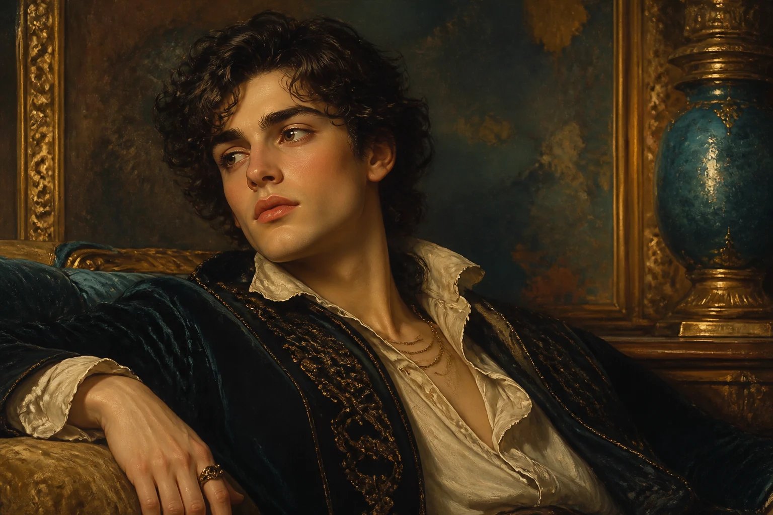 An AI portrait generator restyling a selfie into an oil-painting portrait