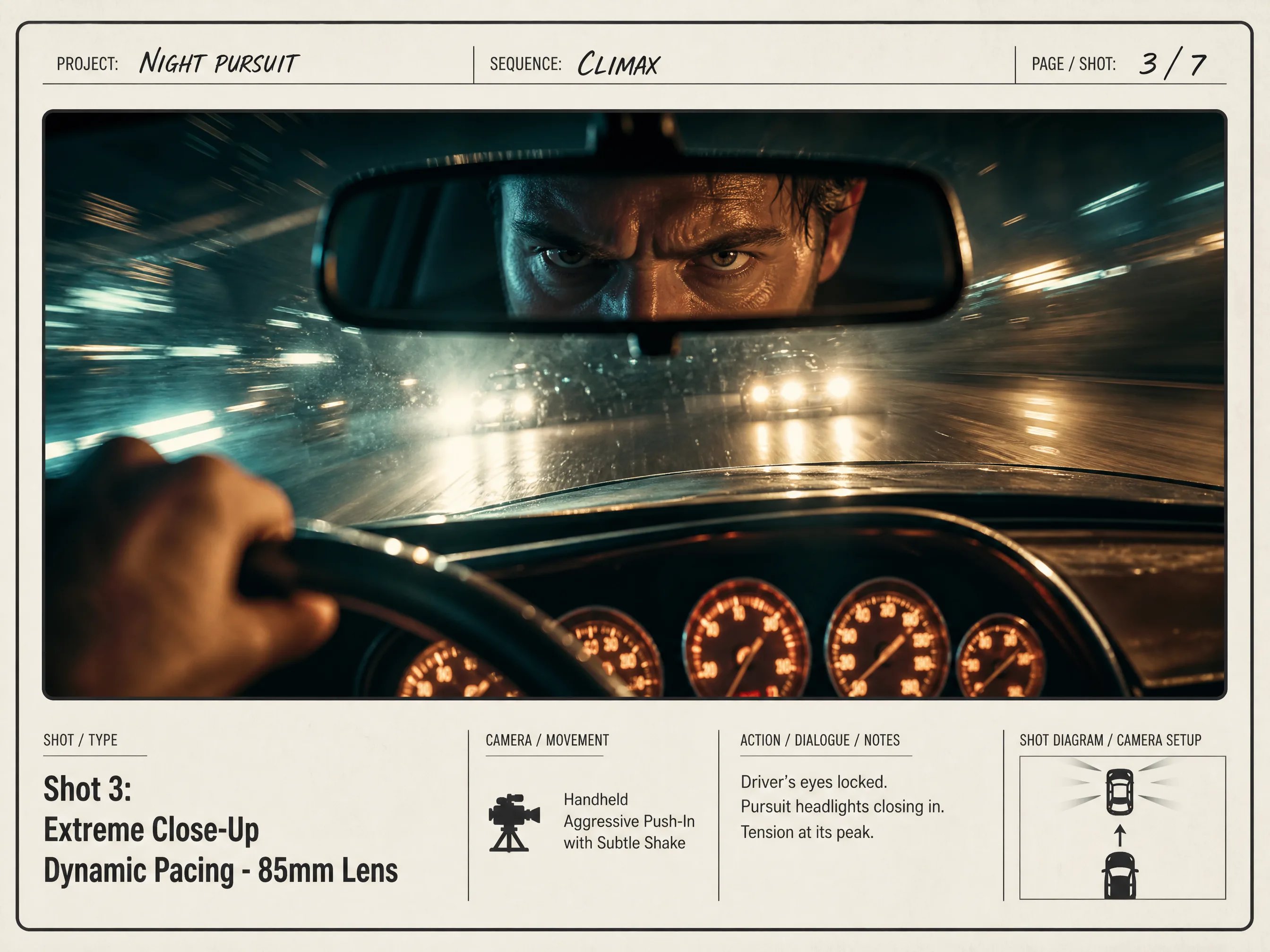 High-stakes rooftop climax action storyboard frame generated with AI
